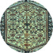 Round Persian Light Blue Traditional Rug, tr4409lblu