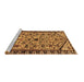 Sideview of Machine Washable Persian Brown Traditional Rug, wshtr4409brn