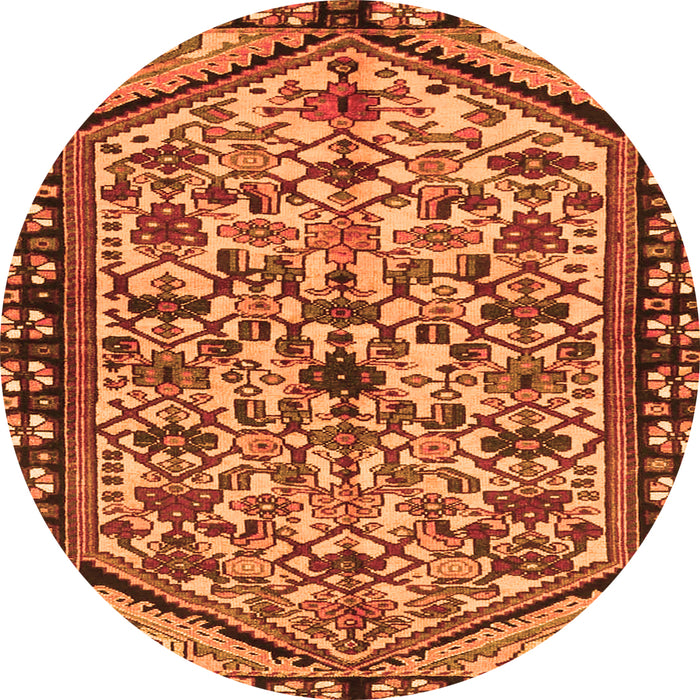 Machine Washable Persian Orange Traditional Area Rugs, wshtr4409org