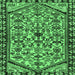 Square Machine Washable Persian Emerald Green Traditional Area Rugs, wshtr4409emgrn