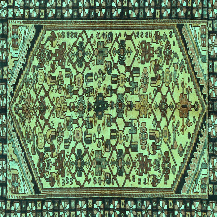 Square Machine Washable Persian Turquoise Traditional Area Rugs, wshtr4409turq