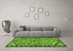 Machine Washable Persian Green Traditional Area Rugs in a Living Room,, wshtr4409grn