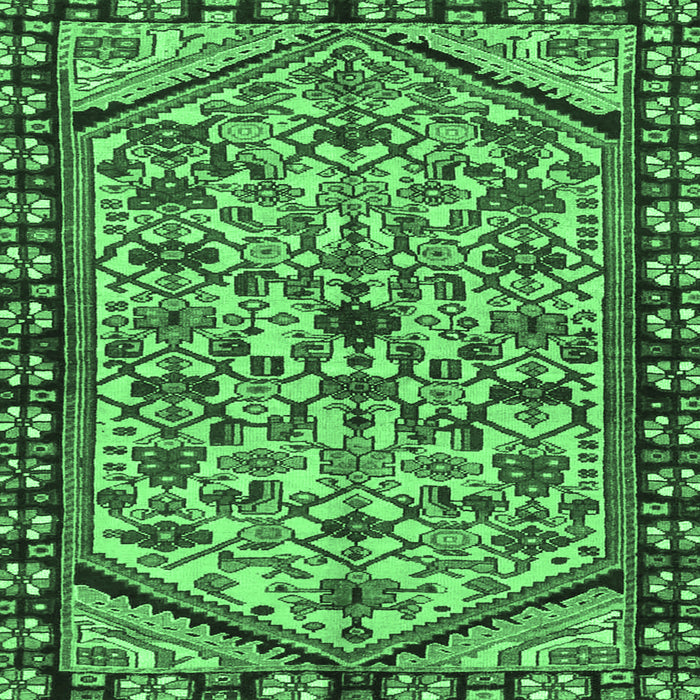Square Persian Emerald Green Traditional Rug, tr4409emgrn