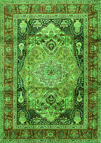 Medallion Green Traditional Rug, tr440grn