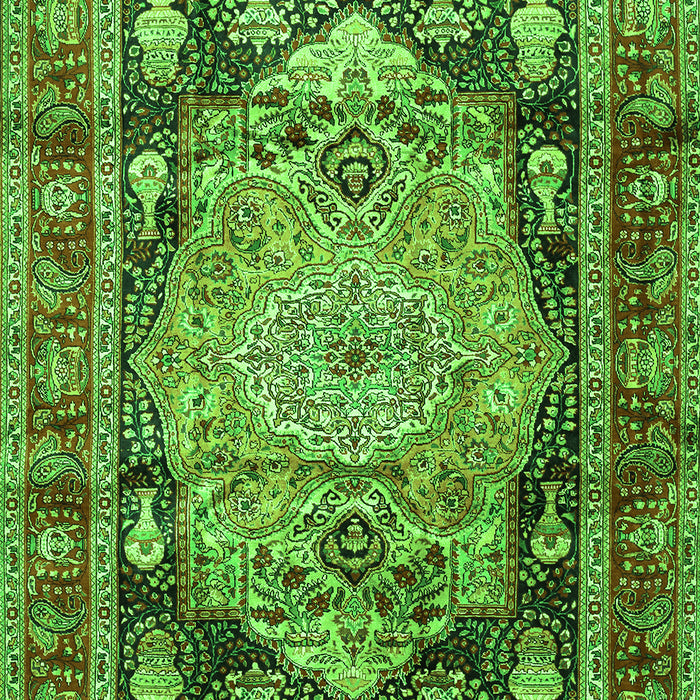 Medallion Green Traditional Rug, tr440grn