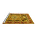 Sideview of Machine Washable Medallion Yellow Traditional Rug, wshtr440yw