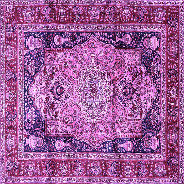 Square Medallion Purple Traditional Rug, tr440pur