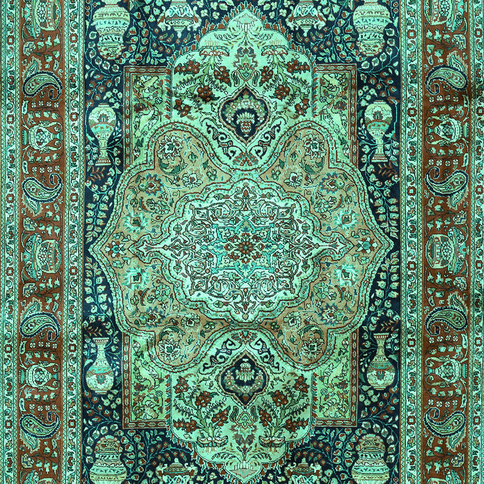 Medallion Turquoise Traditional Rug, tr440turq