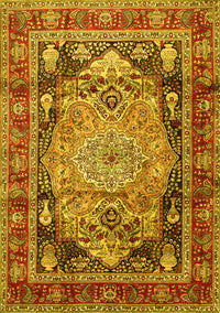 Medallion Yellow Traditional Rug, tr440yw