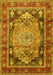 Medallion Yellow Traditional Rug, tr440yw