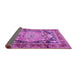 Sideview of Medallion Purple Traditional Rug, tr440pur