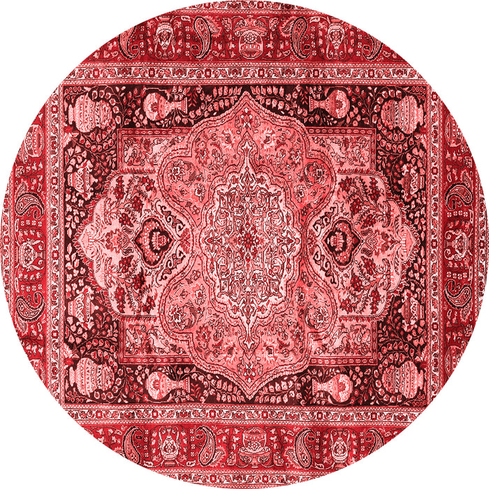 Machine Washable Medallion Red Traditional Rug, wshtr440red