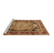 Sideview of Machine Washable Medallion Brown Traditional Rug, wshtr440brn