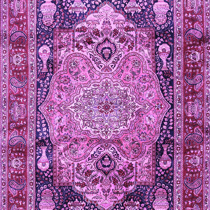 Machine Washable Medallion Purple Traditional Area Rugs, wshtr440pur