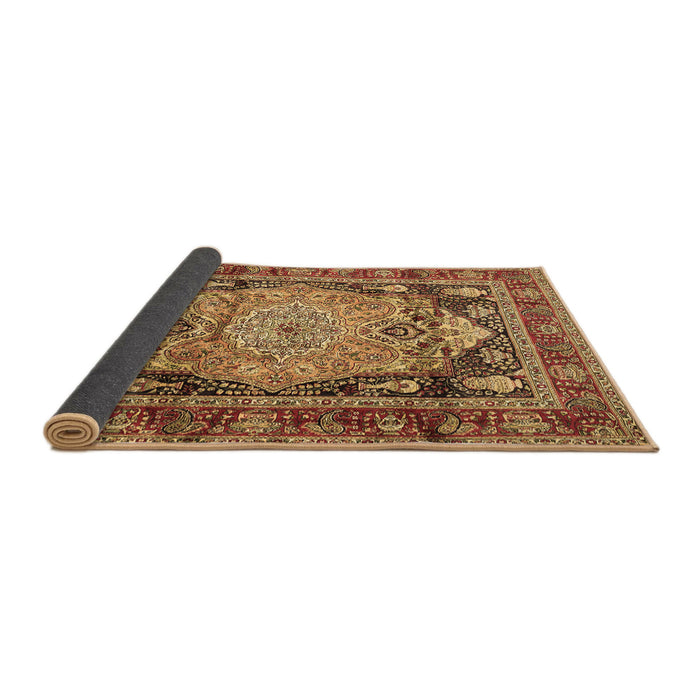 Sideview of Medallion Brown Traditional Rug, tr440brn