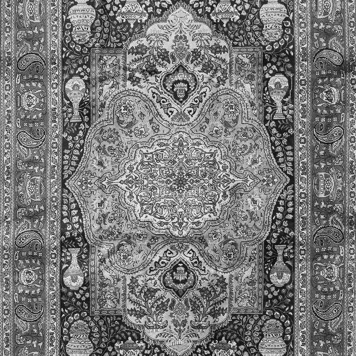 Serging Thickness of Machine Washable Medallion Gray Traditional Rug, wshtr440gry