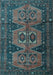 Machine Washable Persian Light Blue Traditional Rug, wshtr4410lblu