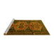 Sideview of Machine Washable Persian Yellow Traditional Rug, wshtr4410yw