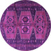 Round Persian Purple Traditional Rug, tr4410pur