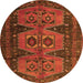 Square Persian Orange Traditional Rug, tr4410org