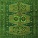 Round Machine Washable Persian Green Traditional Area Rugs, wshtr4410grn