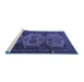 Sideview of Machine Washable Persian Blue Traditional Rug, wshtr4410blu