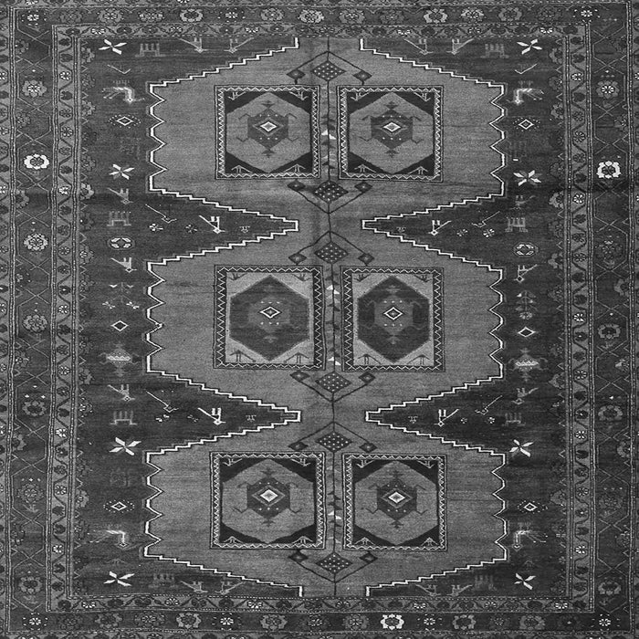 Round Machine Washable Persian Gray Traditional Rug, wshtr4410gry