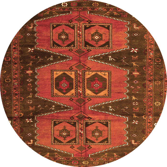 Machine Washable Persian Orange Traditional Area Rugs, wshtr4410org