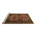 Sideview of Machine Washable Persian Brown Traditional Rug, wshtr4410brn