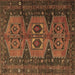 Square Persian Brown Traditional Rug, tr4410brn