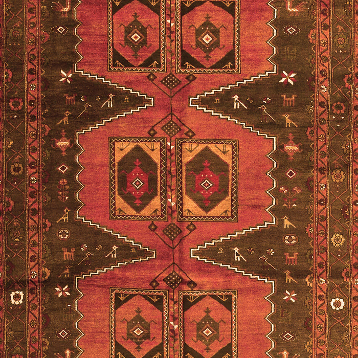 Serging Thickness of Machine Washable Persian Orange Traditional Area Rugs, wshtr4410org