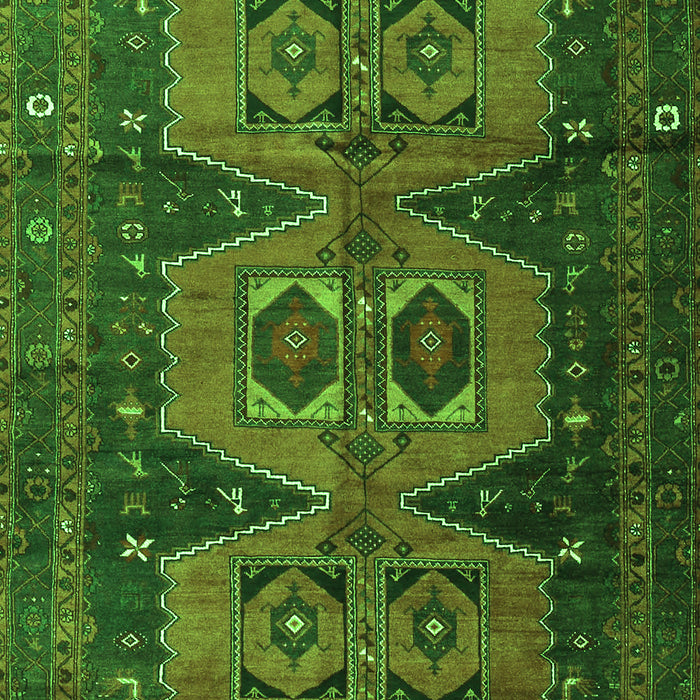 Serging Thickness of Machine Washable Persian Green Traditional Area Rugs, wshtr4410grn