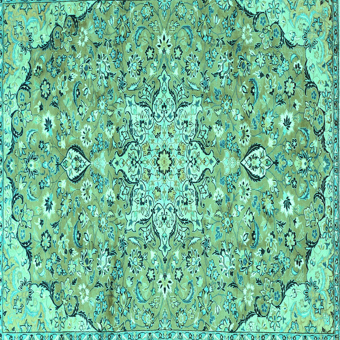 Square Persian Turquoise Traditional Rug, tr4411turq