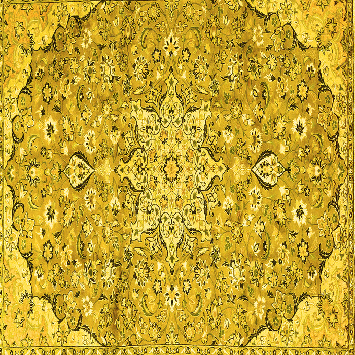 Square Persian Yellow Traditional Rug, tr4411yw