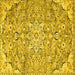 Square Persian Yellow Traditional Rug, tr4411yw