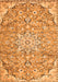 Serging Thickness of Machine Washable Persian Orange Traditional Area Rugs, wshtr4411org