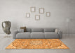 Machine Washable Persian Orange Traditional Area Rugs in a Living Room, wshtr4411org