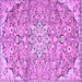 Square Machine Washable Persian Purple Traditional Area Rugs, wshtr4411pur