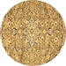 Round Persian Brown Traditional Rug, tr4411brn