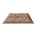 Sideview of Machine Washable Traditional Dark Sienna Brown Rug, wshtr4412