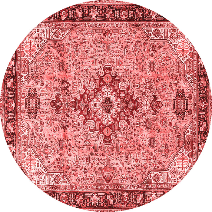 Machine Washable Medallion Red Traditional Rug, wshtr4412red
