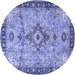 Round Medallion Blue Traditional Rug, tr4412blu