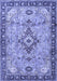 Machine Washable Medallion Blue Traditional Rug, wshtr4412blu