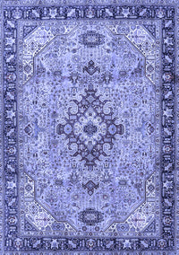 Medallion Blue Traditional Rug, tr4412blu