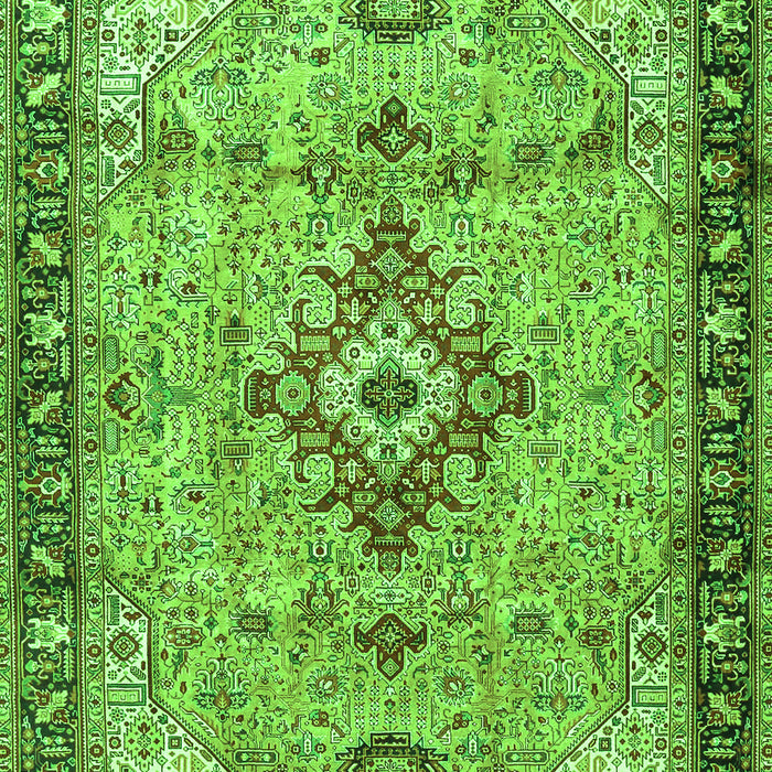 Serging Thickness of Machine Washable Medallion Green Traditional Area Rugs, wshtr4412grn