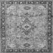 Serging Thickness of Medallion Gray Traditional Rug, tr4412gry