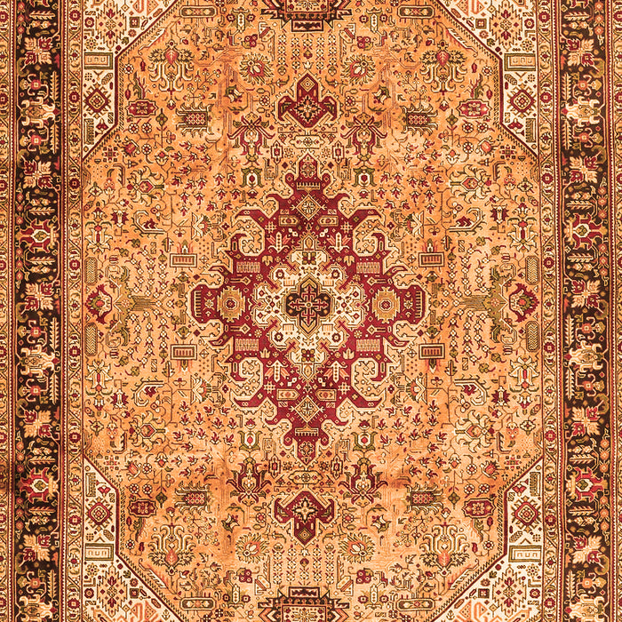 Serging Thickness of Machine Washable Medallion Orange Traditional Area Rugs, wshtr4412org