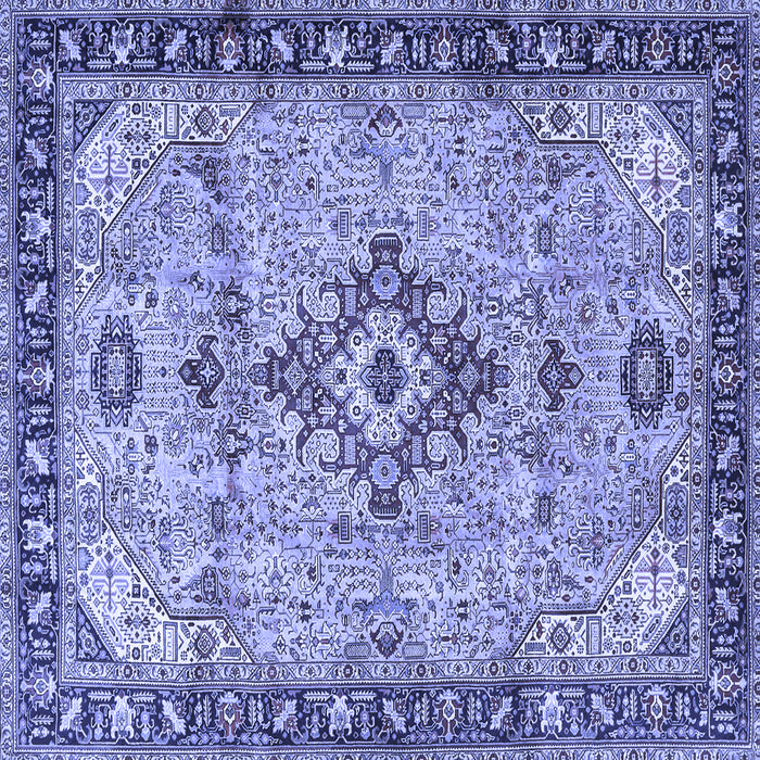 Square Medallion Blue Traditional Rug, tr4412blu