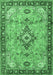 Machine Washable Medallion Emerald Green Traditional Area Rugs, wshtr4412emgrn