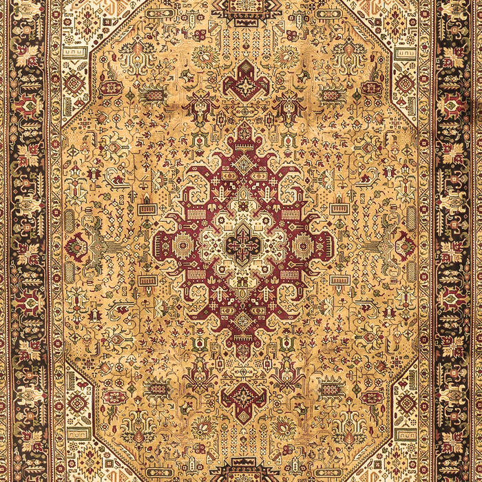 Machine Washable Medallion Brown Traditional Rug, wshtr4412brn